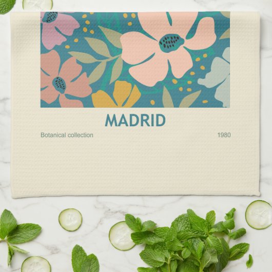 Blumen Market Madrid Print Geschirrtuch (Gefaltet)