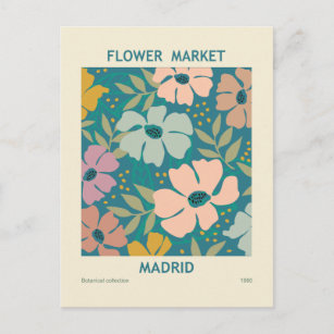Blumen Market Madrid Print Postkarte