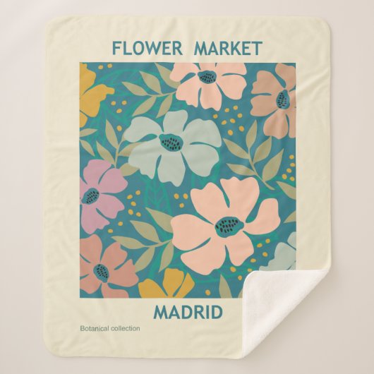Blumen Market Madrid Print Sherpadecke (Vorderseite)
