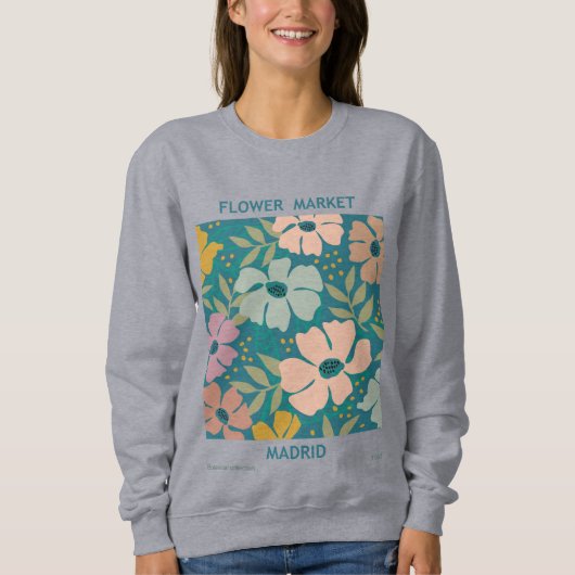 Blumen Market Madrid Print Sweatshirt (Vorderseite)