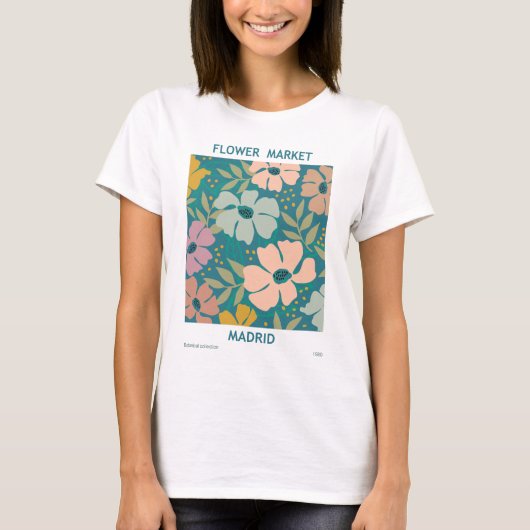 Blumen Market Madrid Print T-Shirt (Vorderseite)