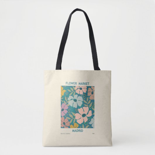 Blumen Market Madrid Print Tasche (Vorderseite)
