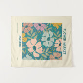 Blumen Market Madrid Print Wandteppich (Vorderseite (Horizontal))