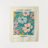 Blumen Market Madrid Print Wandteppich (Vorderseite)