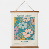 Blumen Market Madrid Print Wandteppich Mit Holzrahmen (Vorderseite)