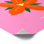 Blumen Market Miami Pink Orange Preppy Floral Poster (Ecke)