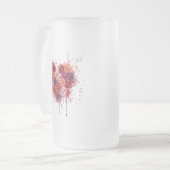 Blumen Mattglas Bierglas (Vorderseite Links)
