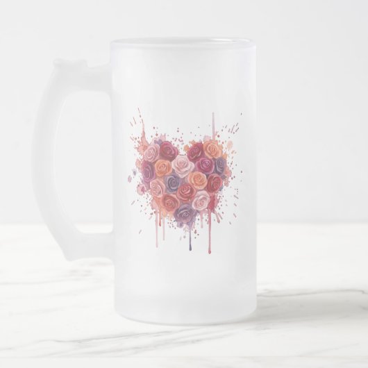 Blumen Mattglas Bierglas (Links)