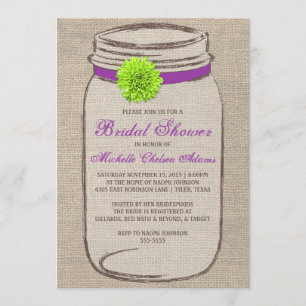 Blumen-Maurer-Glas-Brautparty-Einladung Einladung