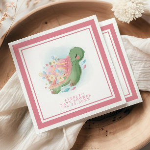 Blumen-Meeres-Schildkröte Süße Rosa Baby-Party Serviette