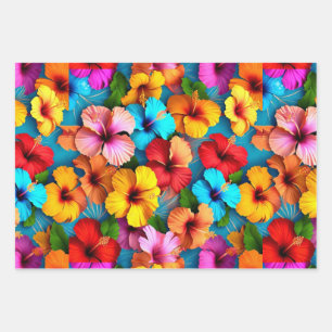 Blumen Mehrfarbig Blumen Muster-36355 Geschenkpapier Set