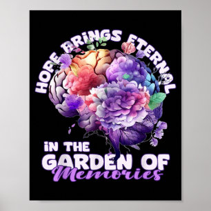 Blumen-Menschliches Gehirn Demenz Alzheimer-Bewuss Poster