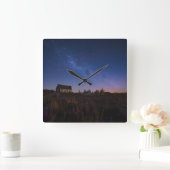 Blumen | Milchstraße Neuseeland Quadratische Wanduhr (Zuhause)