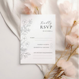Blumen-Minimalist-Hochzeit-RSVP-Beilagekarte RSVP Karte