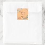 Blumen mit Blättern Quadratischer Aufkleber (Tasche)