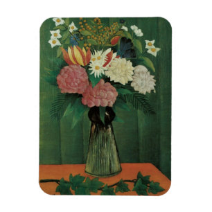 Blumen mit Efeu von Henri Rousseau, Vintage Floral Magnet
