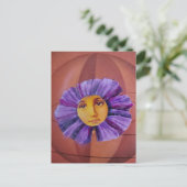 Blumen mit Gesicht Collage Postkarte (Stehend Vorderseite)