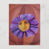 Blumen mit Gesicht Collage Postkarte (Vorderseite)