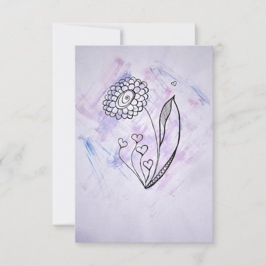 Blumen-mit-Herzen-Dankeskarten Dankeskarte (Vorderseite)