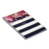 Blumen mit Imitate Gold Glitzer Moderne Elegante Notizblock (Rechte Seite)