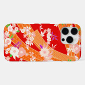 Blumen-Mix-Kimono-Muster Frühling iPhone Hülle (Rückseite (Horizontal))