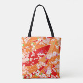 Blumen-Mix-Kimono-Muster Frühling Tasche (Rückseite)