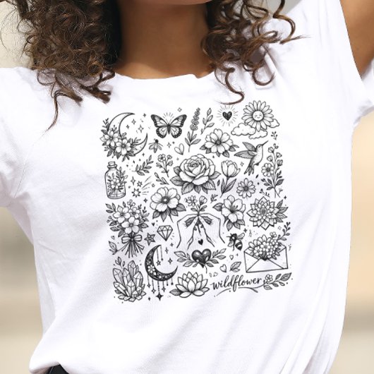 Blumen-Mix-Tattoos T-Shirt
