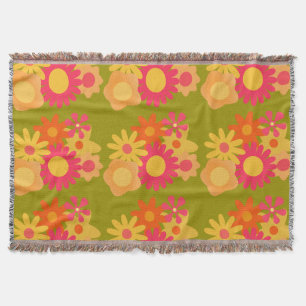 Blumen-Mod-Vintage-Rosa-Grün-Wurfdecke Decke