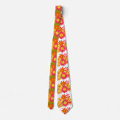 Blumen-Mod Vintage rosa grüner Herren-Halstuch Krawatte (Rückseite)