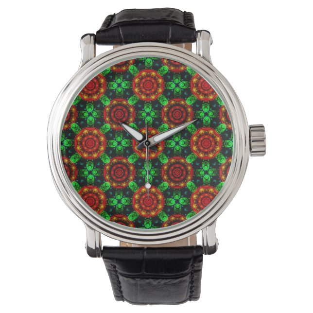 Blumen Modern Boho Elegant Abstraktes Muster #504 Armbanduhr (Vorderseite)