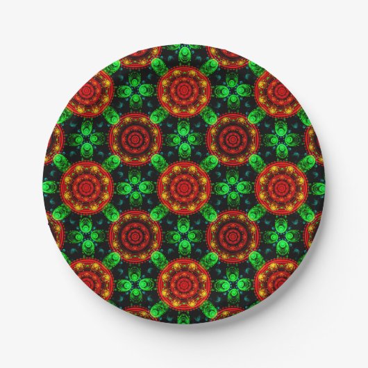 Blumen Modern Boho Elegant Abstraktes Muster #504 Pappteller (Vorderseite)
