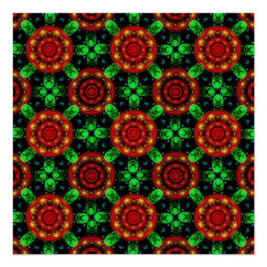 Blumen Modern Boho Elegant Abstraktes Muster #504 Poster (Vorderseite)