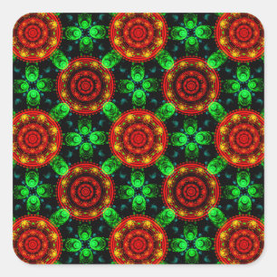 Blumen Modern Boho Elegant Abstraktes Muster #504 Quadratischer Aufkleber