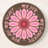 BLUMEN MODERNES GESCHENK VON MUTTER VATER SCHWESTE GETRÄNKEUNTERSETZER (Vorne)