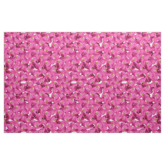 Blumen-Mohn rosa Muster. Stoff (Yard (91,4 cm))