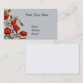 Blumen, Mohnblumen und Gänseblümchen, Hand Visitenkarte (Vorne/Hinten)