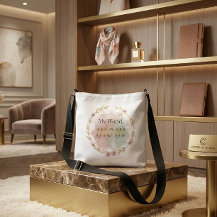 Blumen-Mom-Umhängetasche – Geschenk für Mama Tragetaschen Mit Langen Trägern