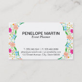 Blumen | Monogramm 2 Visitenkarte (Rückseite)