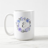 Blumen| Monogramm des lila Pastellwatercolor- Kaffeetasse (Links)