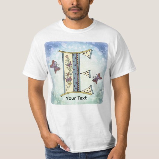Blumen-Monogramm E T-Shirt (Vorderseite)
