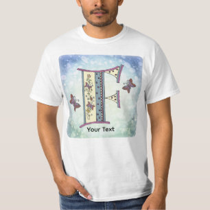 Blumen-Monogramm F T-Shirt