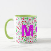 Blumen-Monogramm-Initiale-Kaffeetasse für Mädchen Tasse (Links)