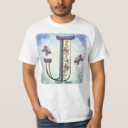 Blumen-Monogramm J T-Shirt (Vorderseite)