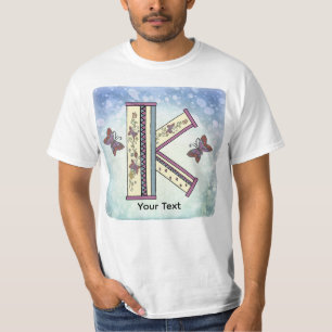 Blumen-Monogramm K T-Shirt