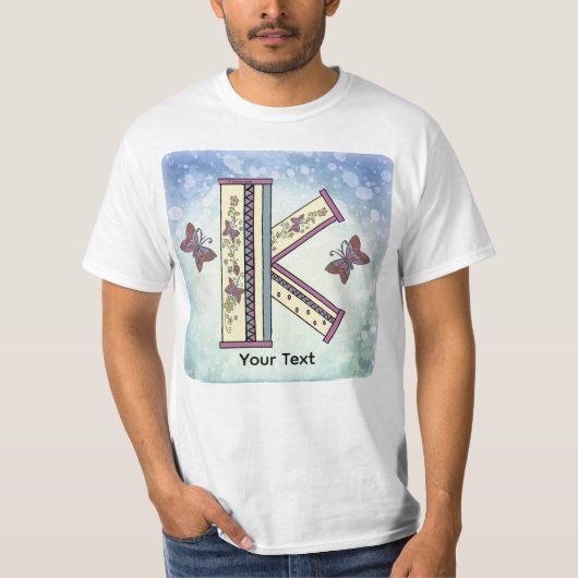 Blumen-Monogramm K T-Shirt (Vorderseite)