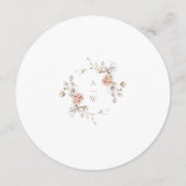 Blumen-Monogramm-Kleidungsfarben-Karte Einladung (Rückseite)