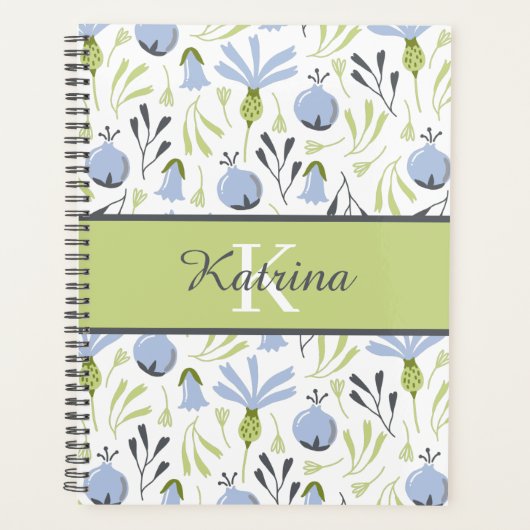 Blumen-Monogramm-Planer Planer (Vorderseite)