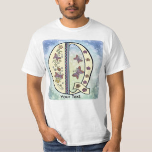 Blumen-Monogramm Q T-Shirt