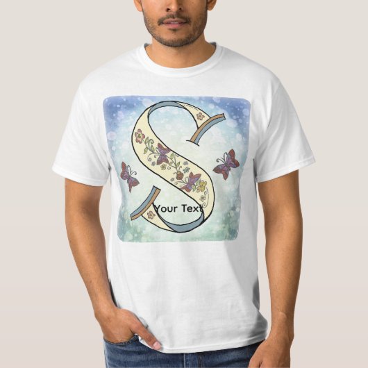 Blumen-Monogramm S T-Shirt (Vorderseite)
