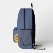 Blumen-Monogramm-Sonnenblumen Gelb-Blau-Nova-Chic Bedruckter Rucksack (Rechts)